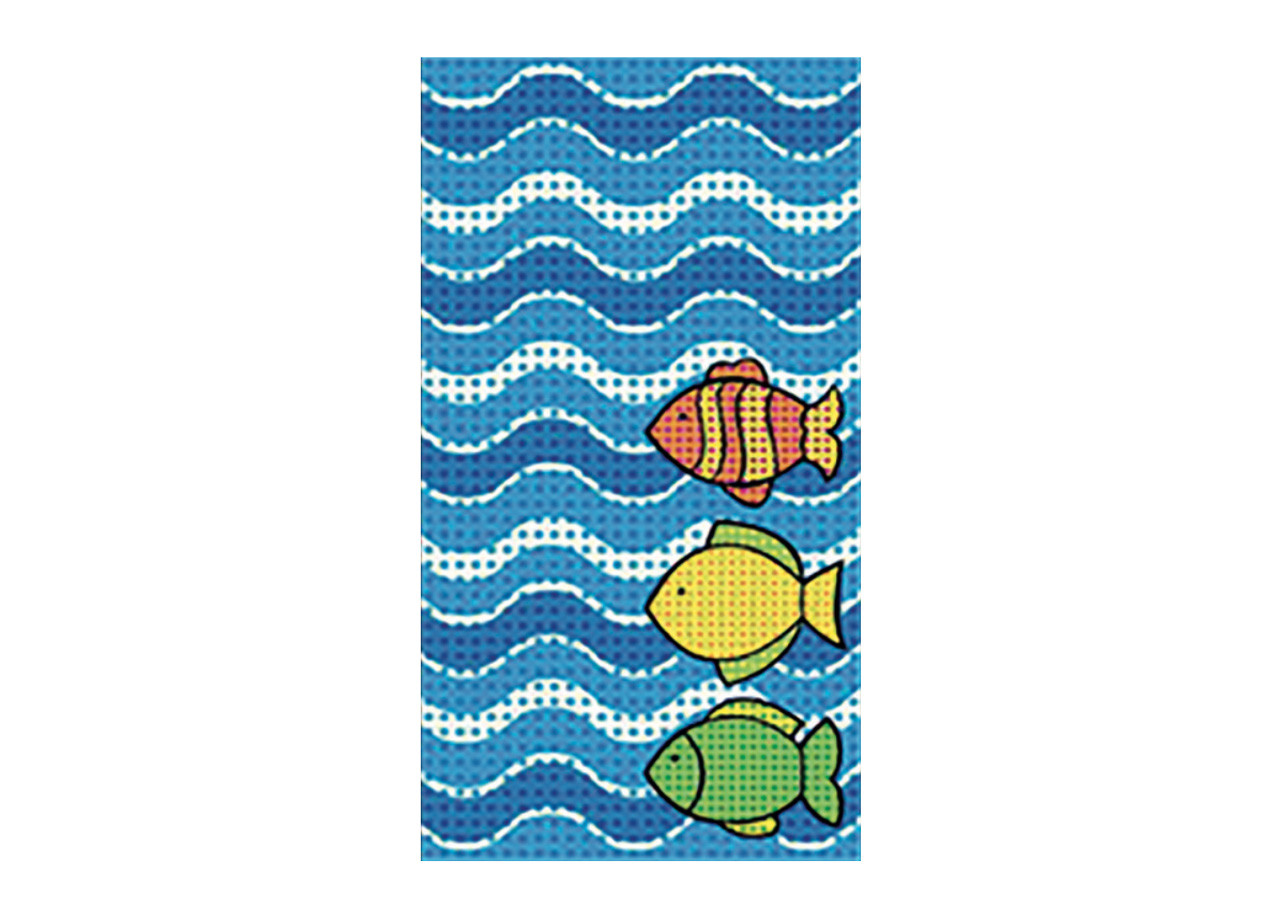 Telo Mare per Bambini In Spugna Linea Kinder Fantasia Fish