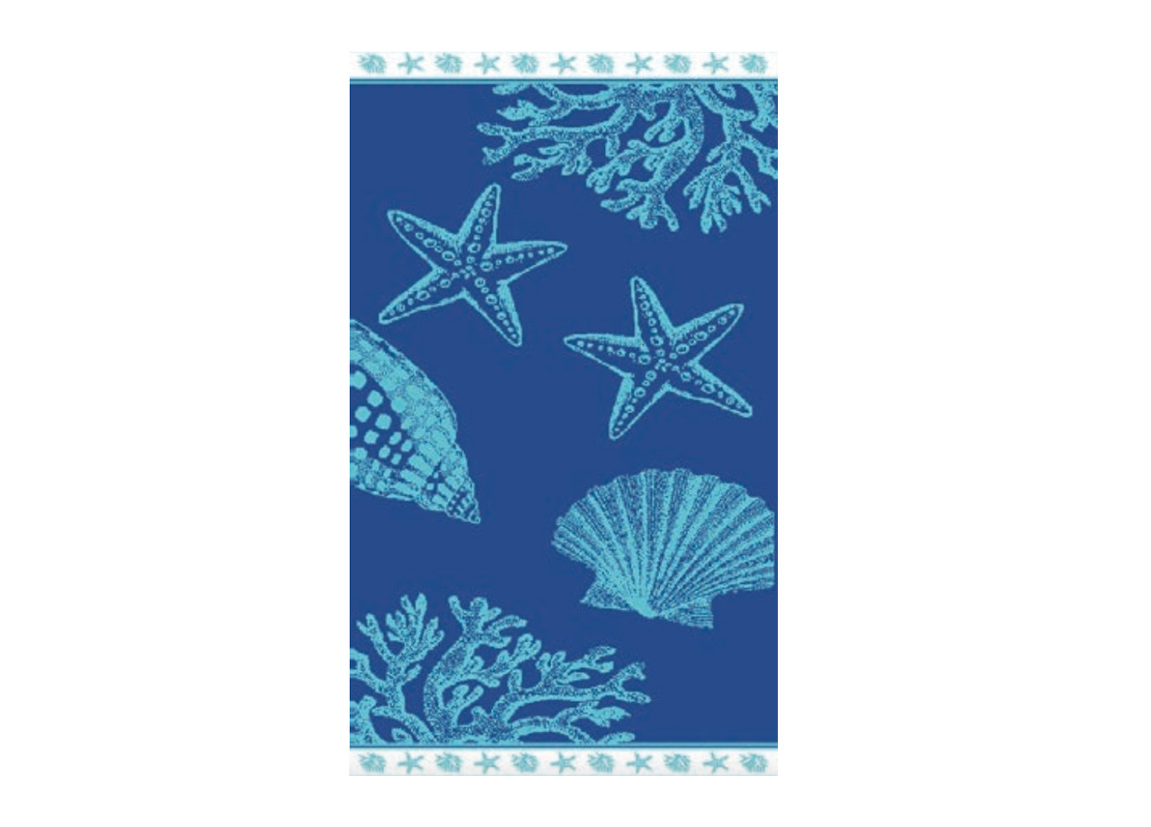 Telo Mare Jacquard in Morbida Spugna Fantasia Baleari Blu
