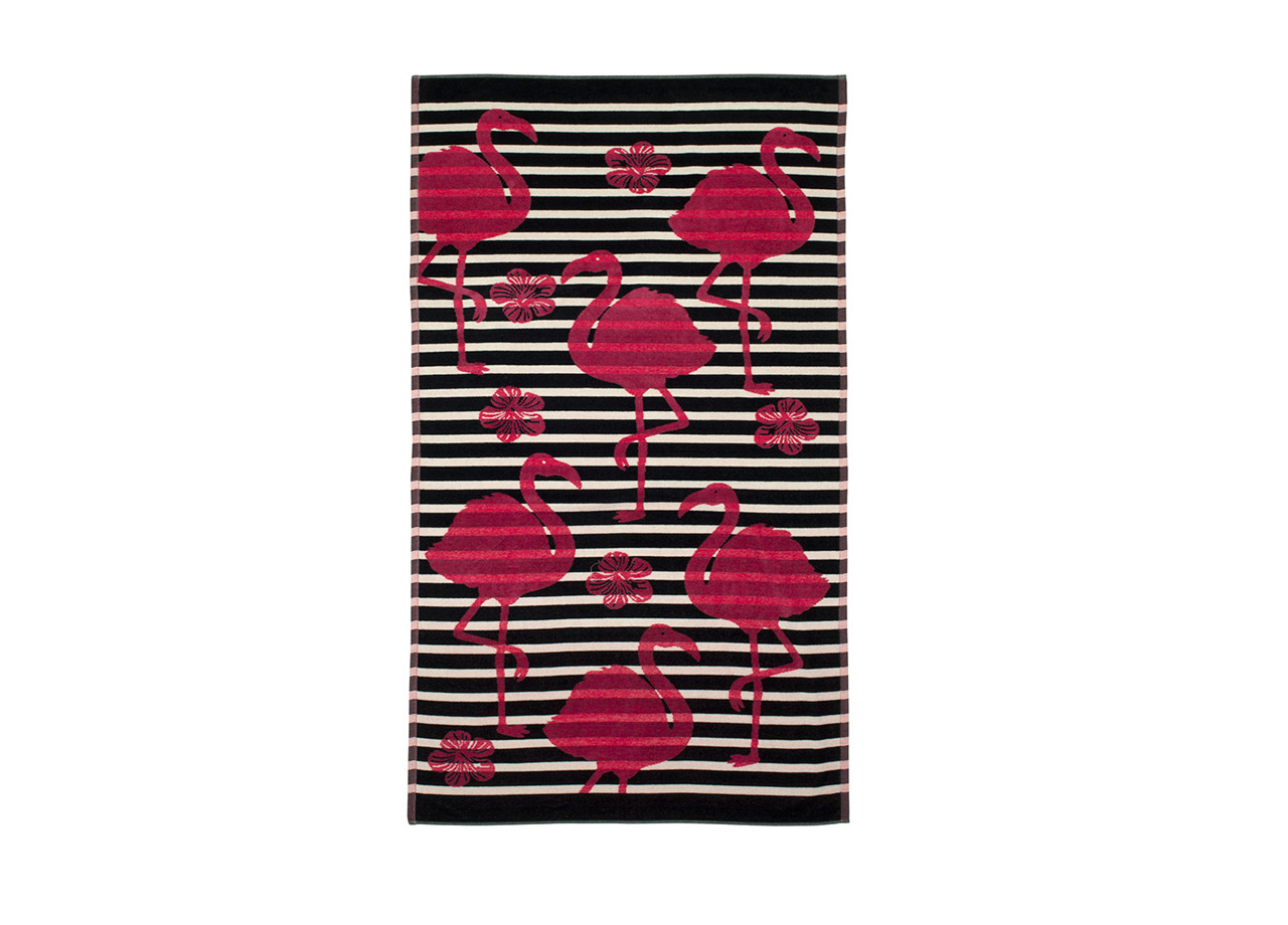 Telo Mare Jacquard in Morbida Spugna Fantasia Flamengo