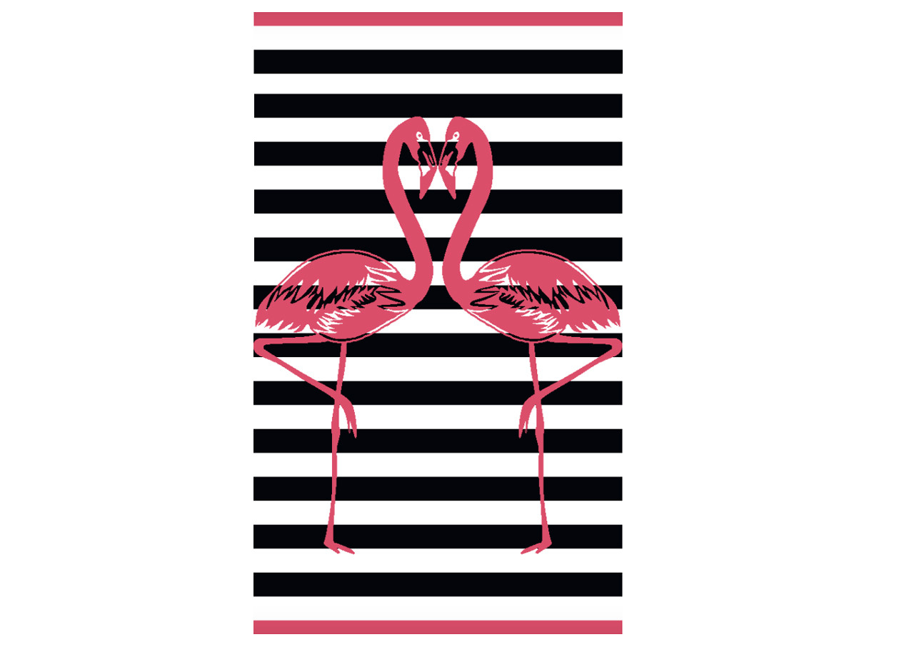 Telo Mare Jacquard in Morbida Spugna Fantasia Flamingo Love
