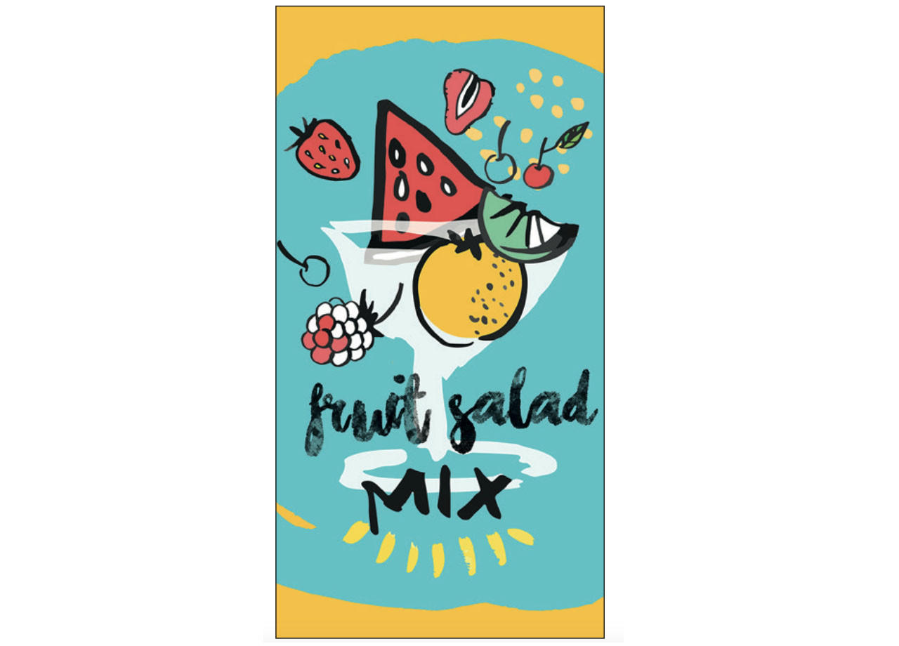Telo Mare Stampato In Morbida Spugna Fantasia Fruit Salad Mix