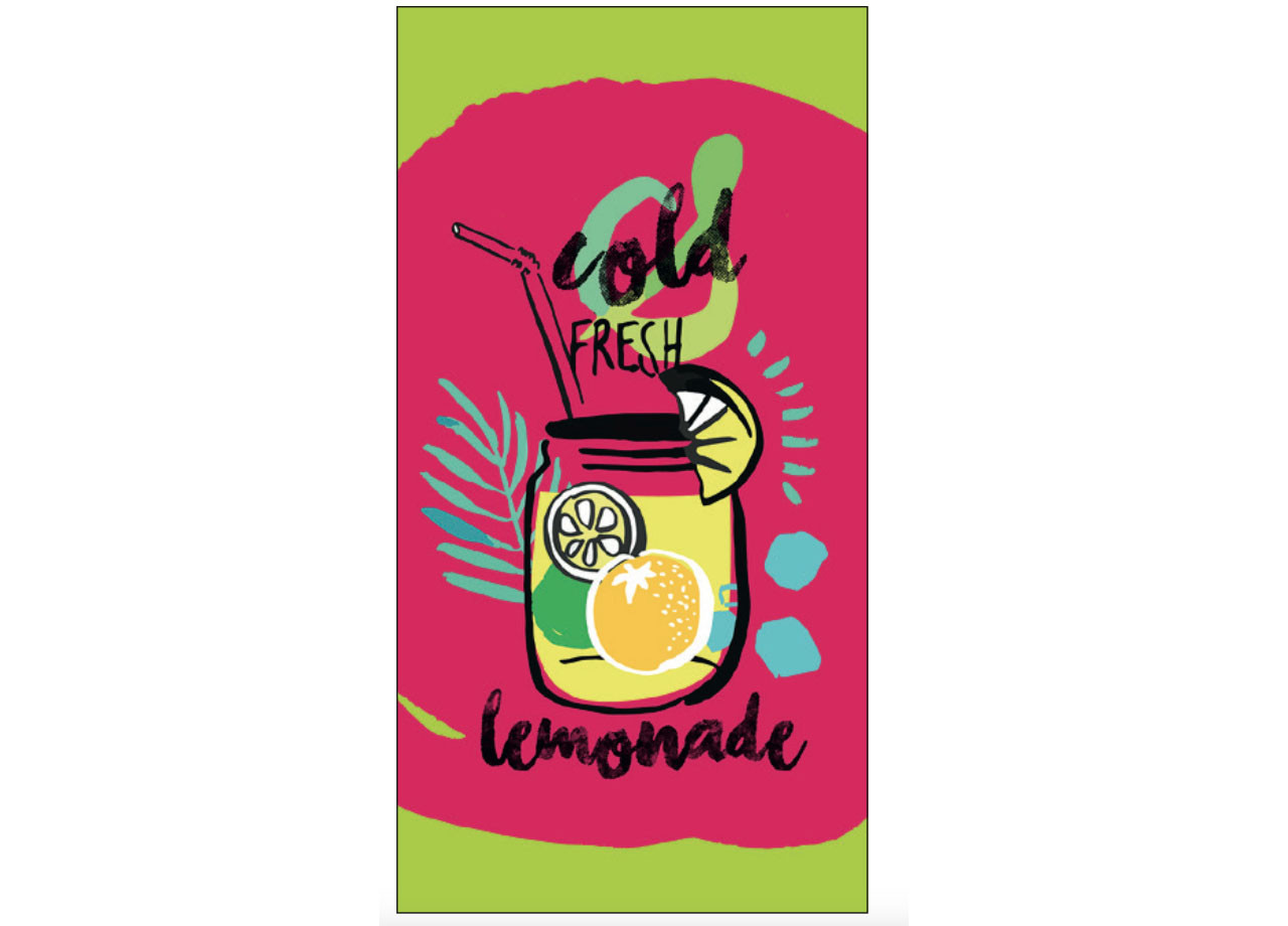 Telo Mare Stampato In Morbida Spugna Fantasia Lemonade