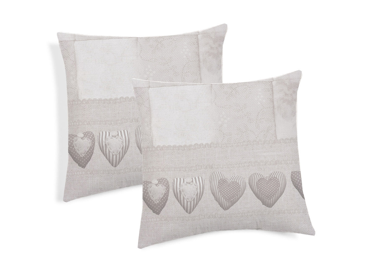 Coppia Cuscini Decorativi Per Divano Fantasia Patchwork Colore Beige
