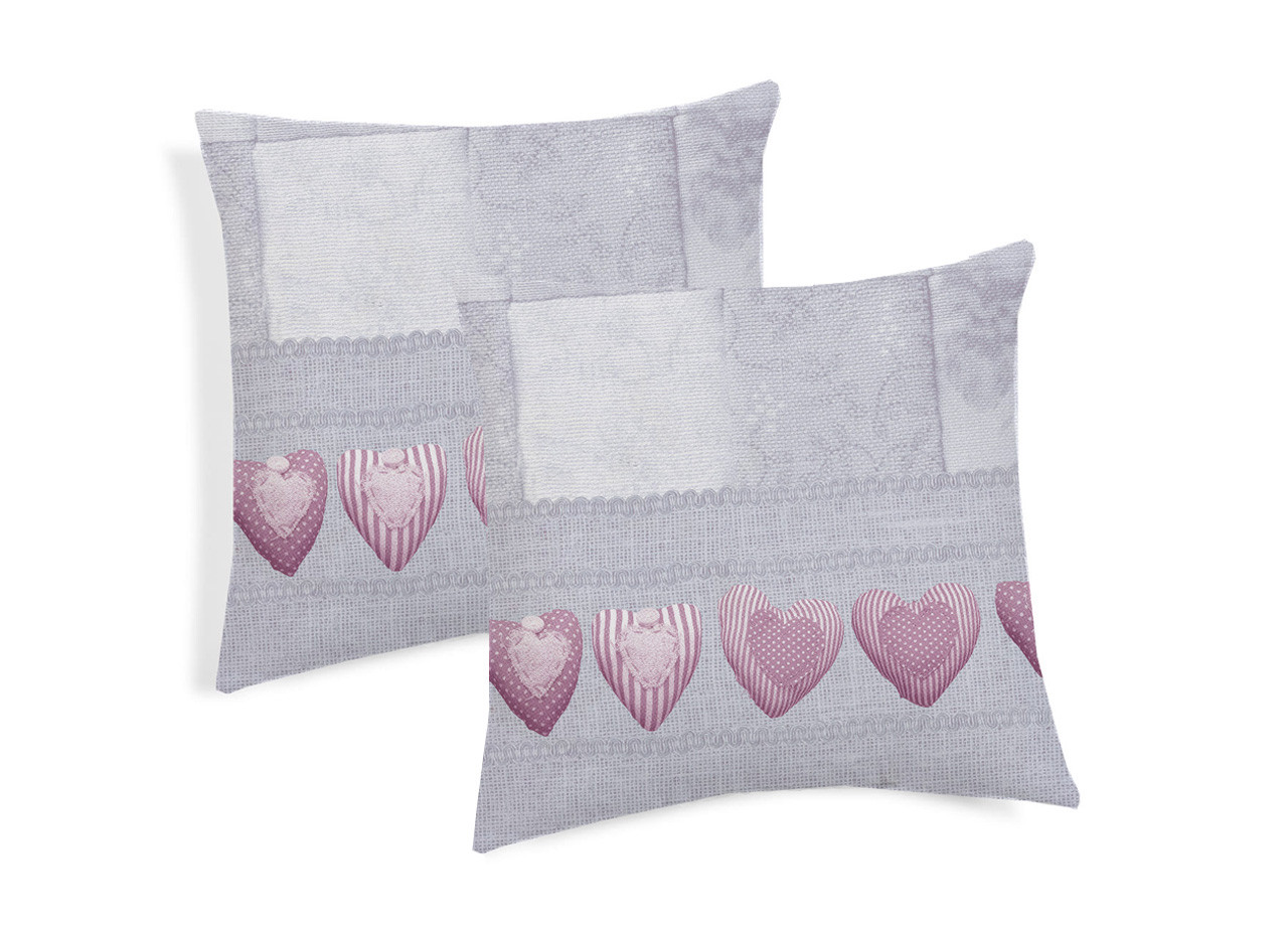 Coppia Cuscini Decorativi Per Divano Fantasia Patchwork Colore Rosa