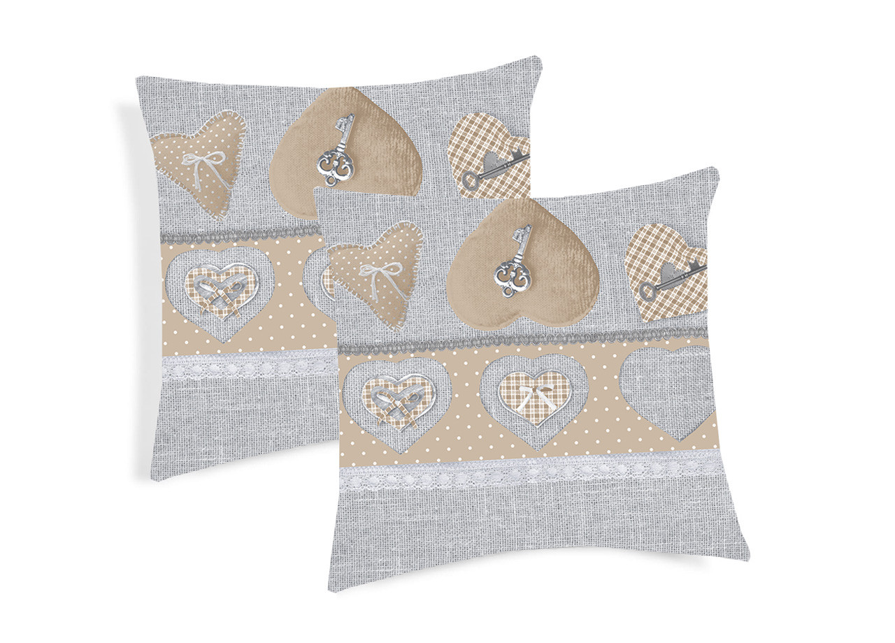 Coppia Cuscini Decorativi Per Divano Fantasia Chiave Colore Grigio