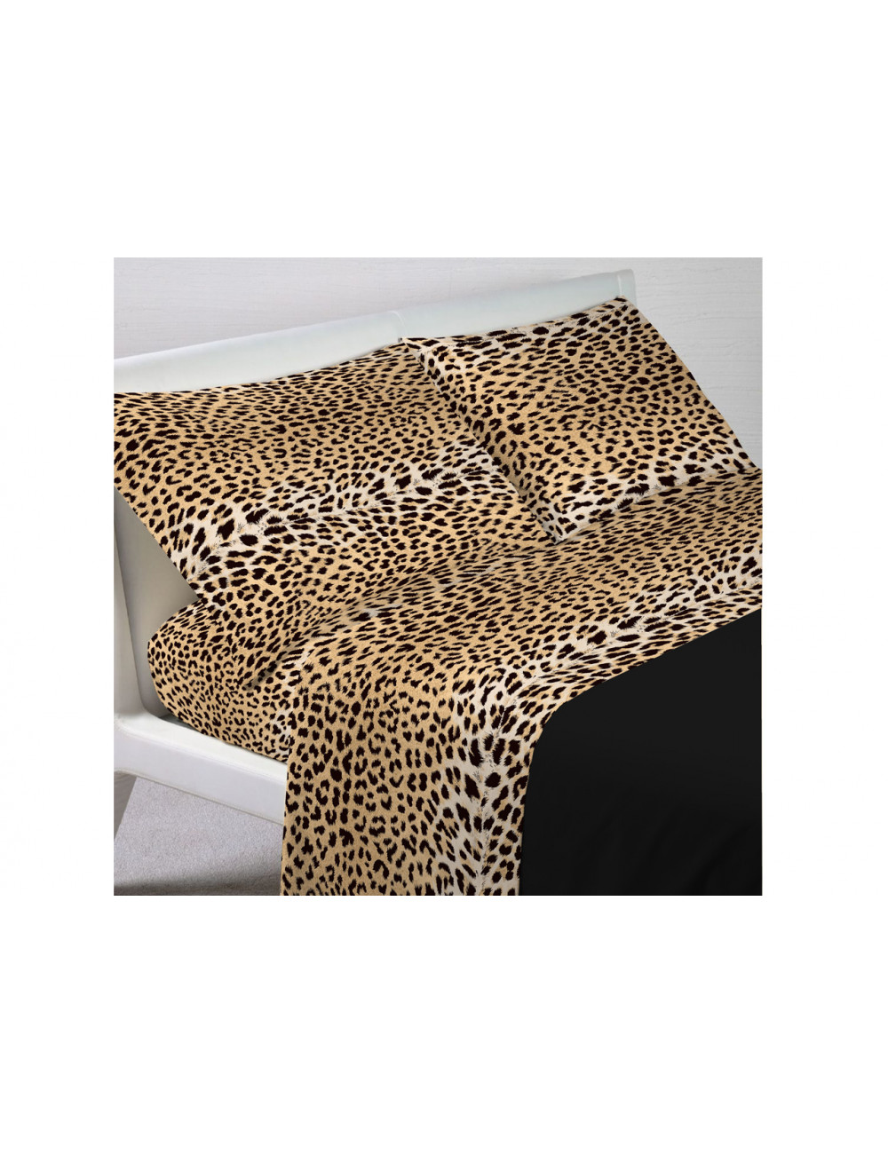 Set Lenzuola Matrimoniali Leopardato 100% Cotone Italiano - L'Emporio Casa - Foto 4