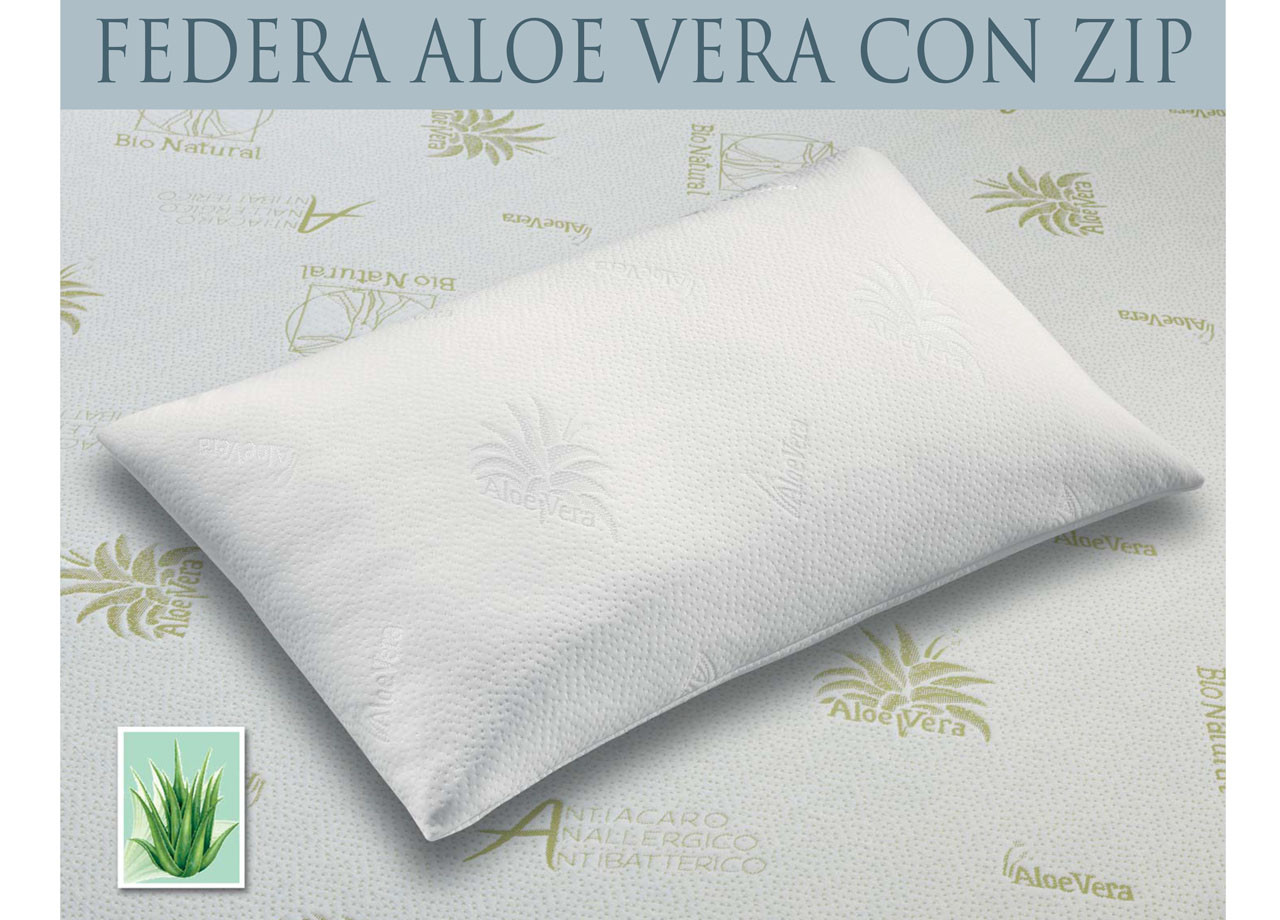 Copriguanciale Cuscino Letto Federa Anallergica Mod Aloe Vera