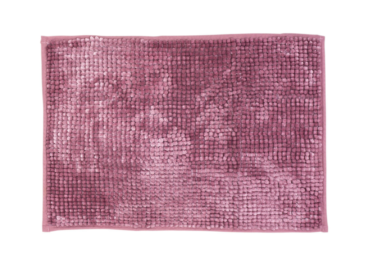 Tappeto Bagno Antiscivolo In Microfibra Morbido Tinta Unita Dis. Perla Rosa Antico