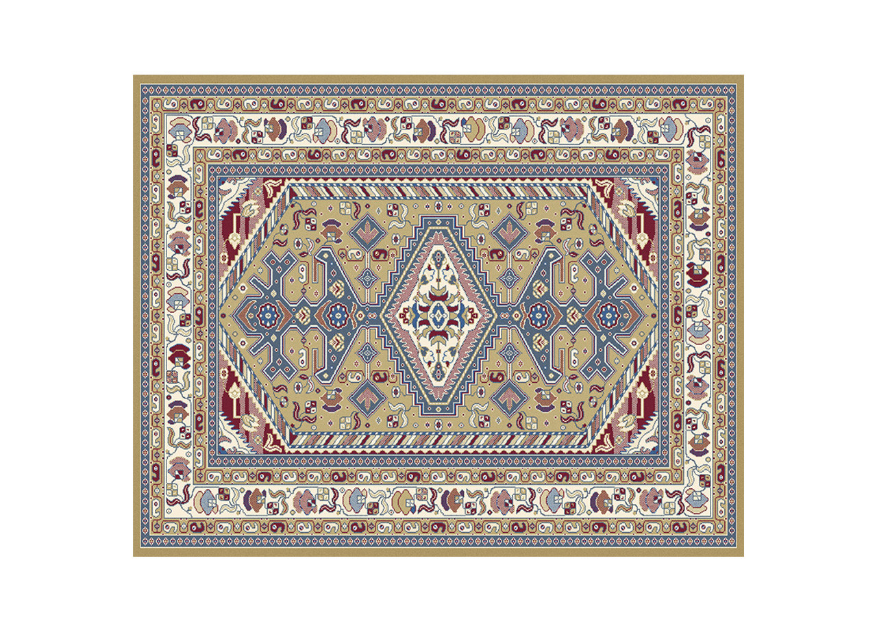 Tappeto In Stampa Digitale Antiscivolo e Antipilling Disegno Persia Beige