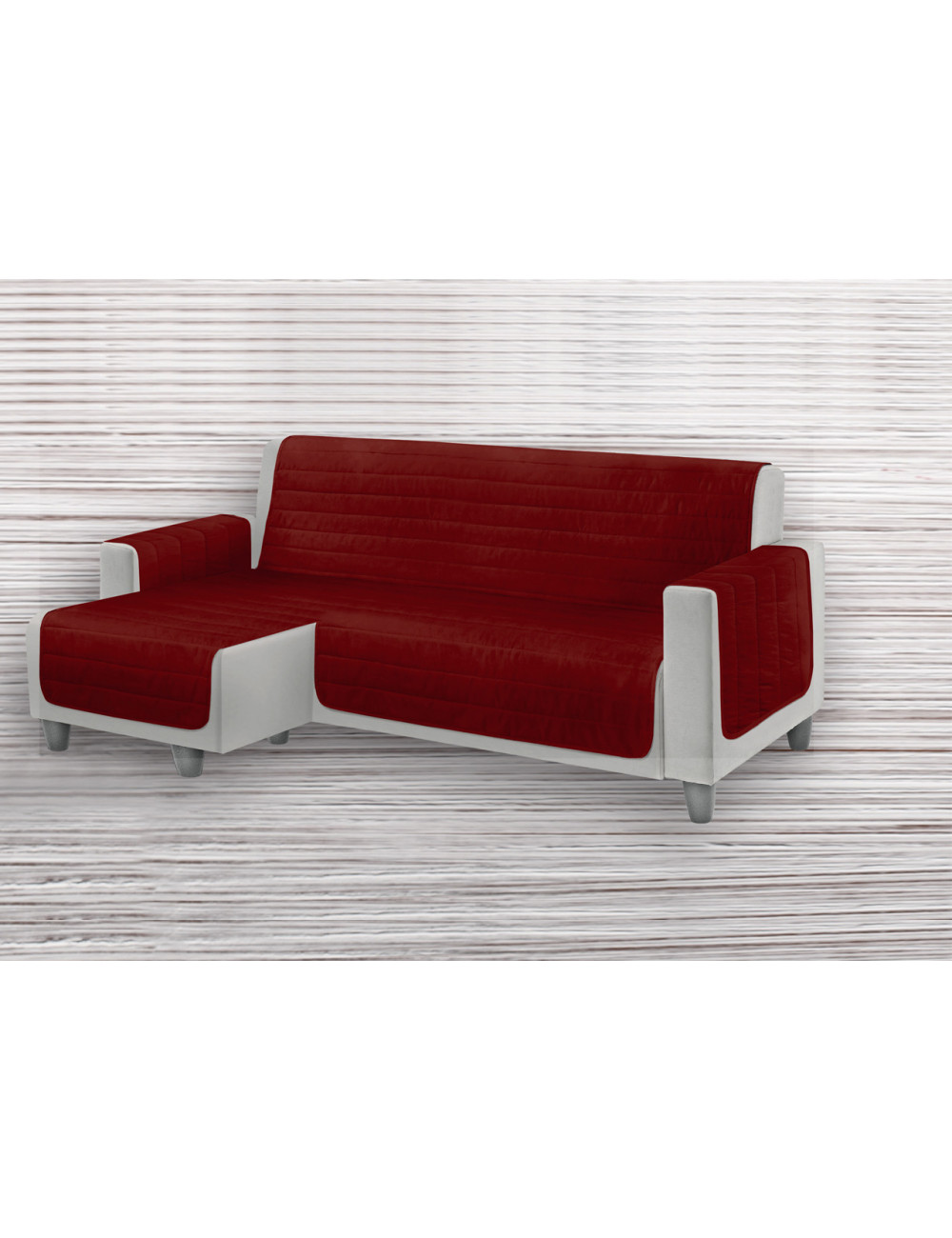 Copridivano Trapuntato Per Divani Con Penisola Destra/Sinistra Tinta Unita 