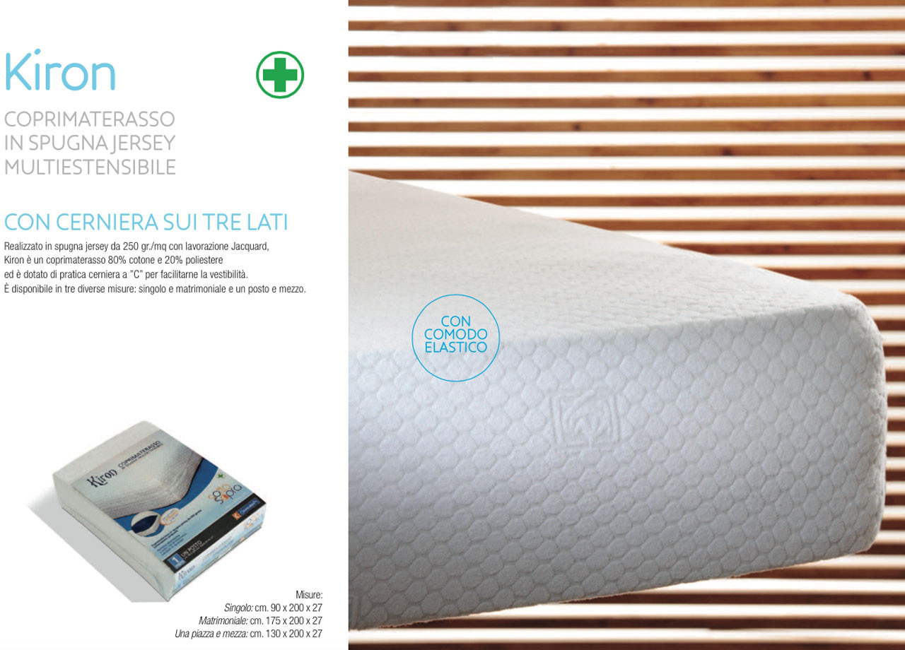 Coprimaterasso con cerniera Modello Kiron In Spugna Jersey Multiestensibile