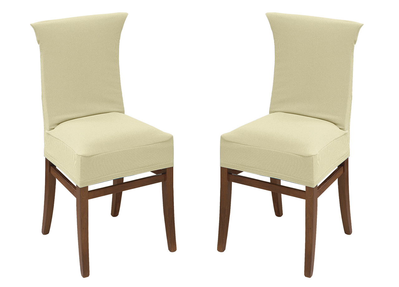 Coppia Coprisedia Cucina Salotto Antimacchia E Elasticizzata Mod. Zeno Panna