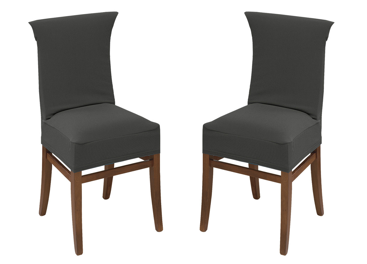 Coppia Coprisedia Cucina Salotto Antimacchia E Elasticizzata Mod. Zeno Piombo