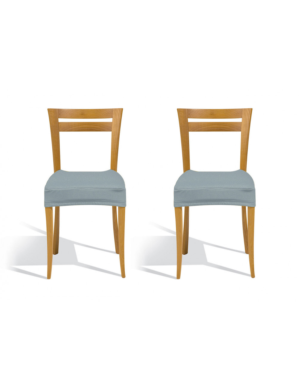 Set Coppia Copriseduta Sedia Tessuto Antimacchia In Tinta Unita Easy Grigio  Sassi