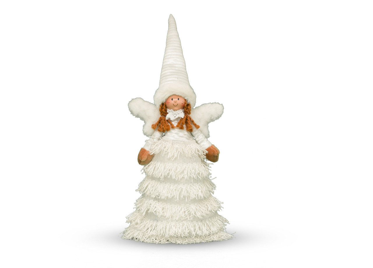 Fatina Tessuto Colore Bianco Decorazione Casa Natale Altezza 33 cm