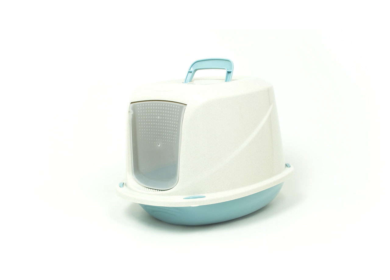 Lettiera Con Coperchio Toilette con Sportello 45x36x32,5cm Modello 700098 Colore Azzurro