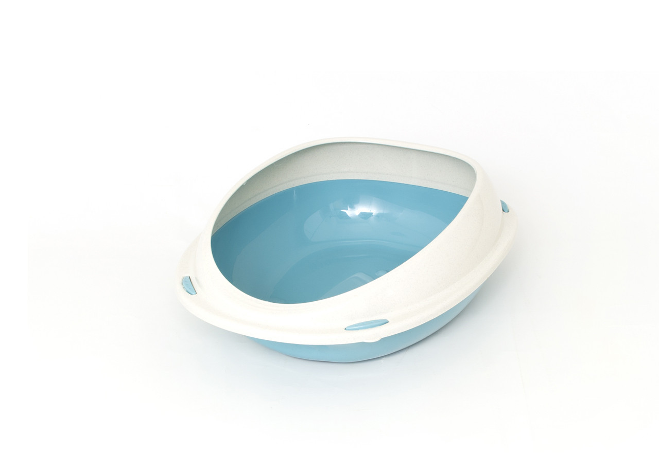 Lettiera Ovale Gatti Toilette Animali 45x36x15,5cm Modello 700088 Colore Azzurro