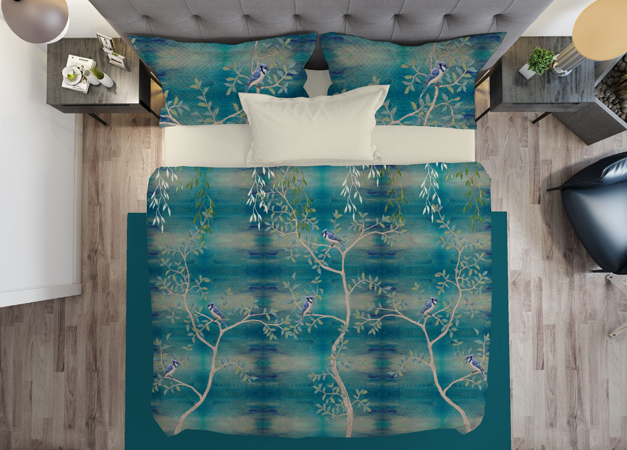 Parure Lenzuola Copriletto Federe Letto 2 Piazze Digitale Modello Paradise