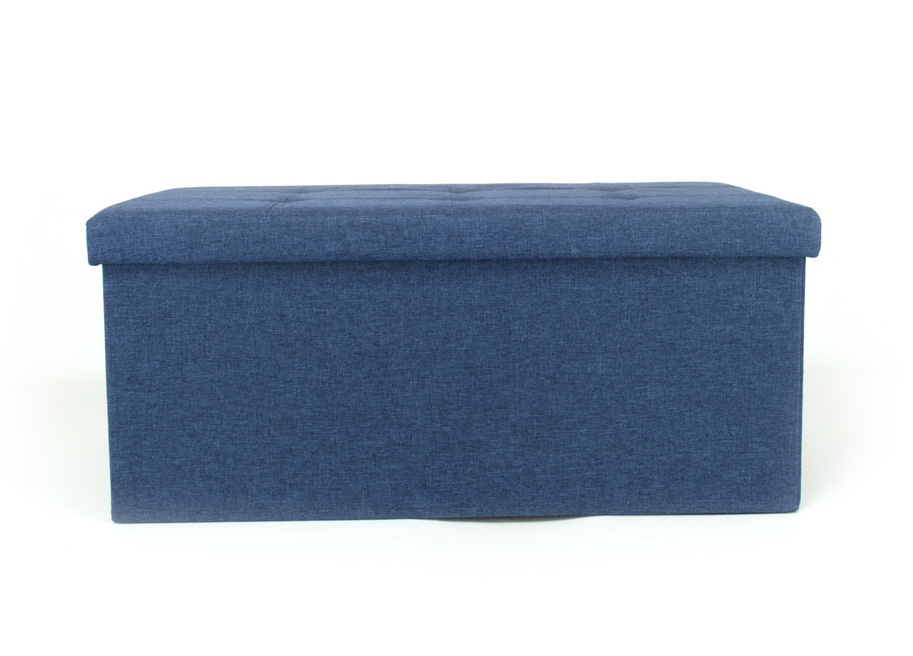 Pouf Contenitore Pratico Multiuso Portaoggetti Mod Double Liner Blue Jeans