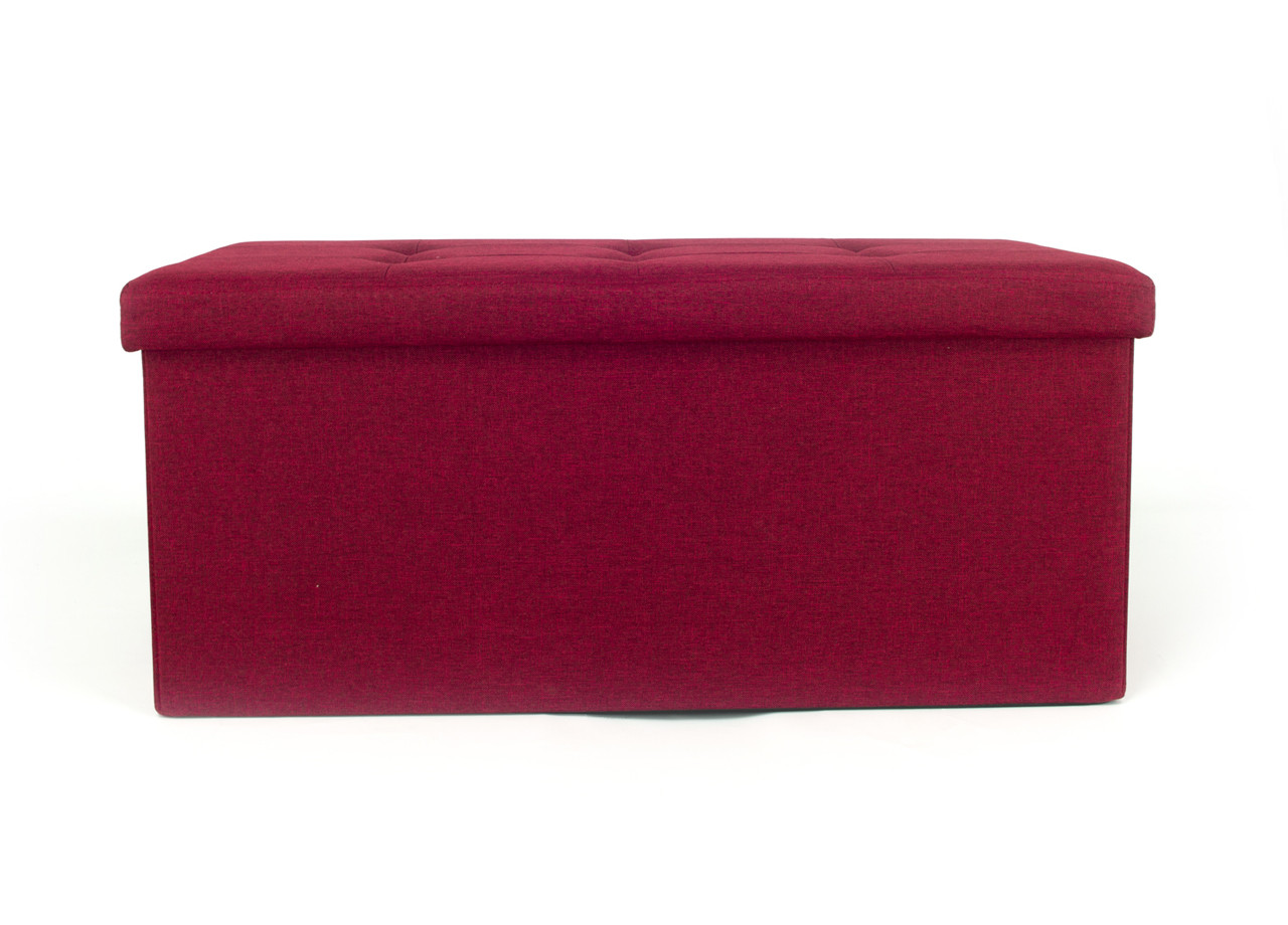 Pouf Contenitore Pratico Multiuso Portaoggetti Mod Double Liner Bordeaux