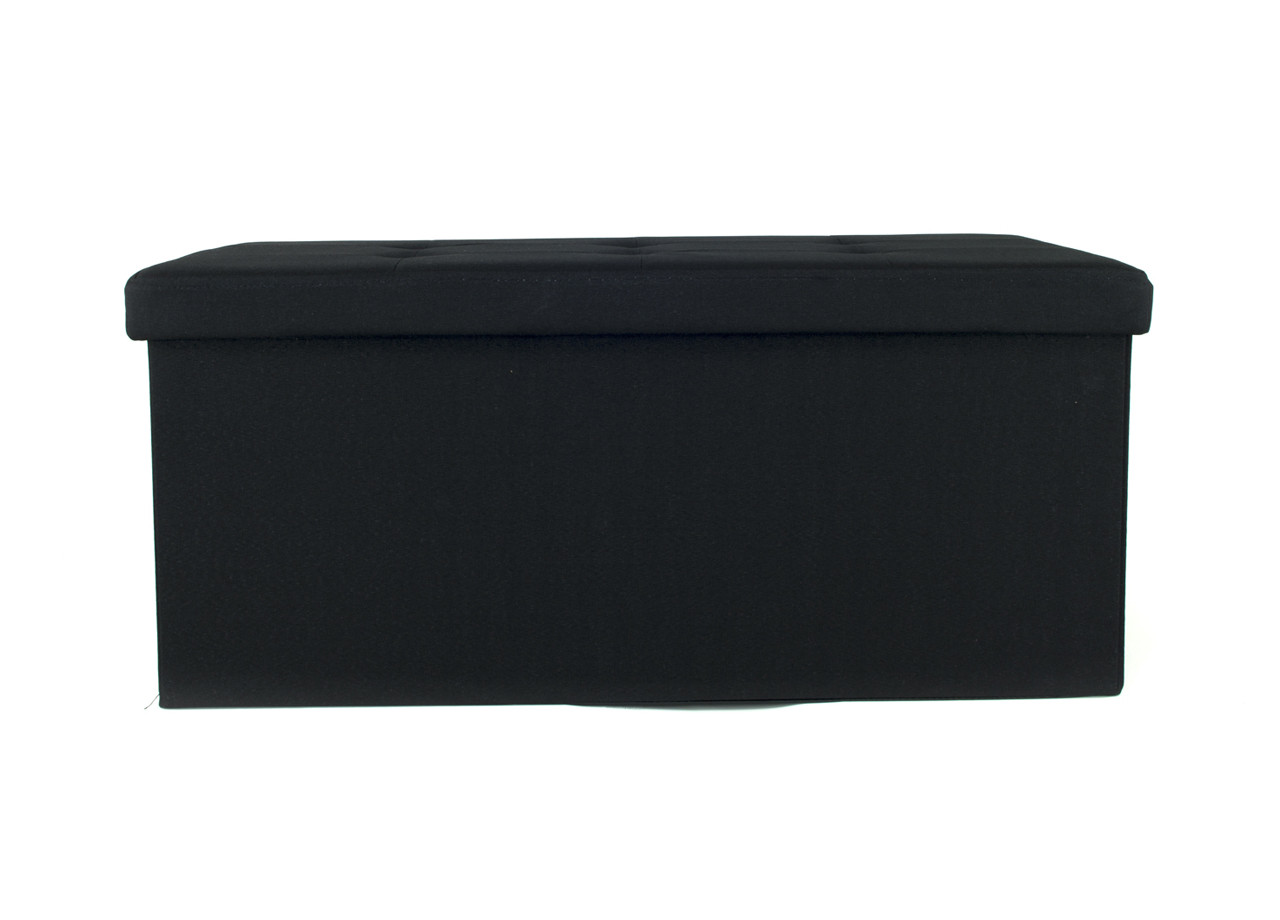 Pouf Contenitore Pratico Multiuso Portaoggetti Modello Double Liner Nero