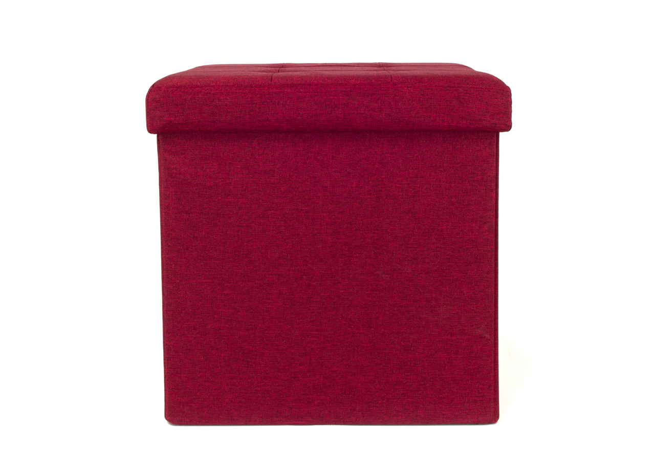 Pouf Contenitore Pratico Multiuso Portaoggetti Modello Liner Bordeaux