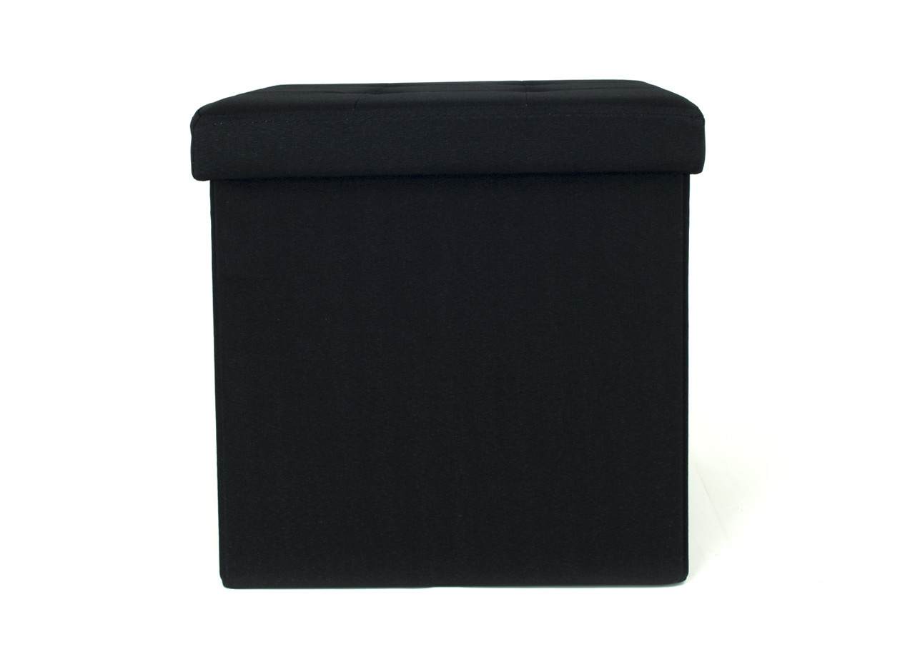 Pouf Contenitore Pratico Multiuso Portaoggetti Modello Liner Nero