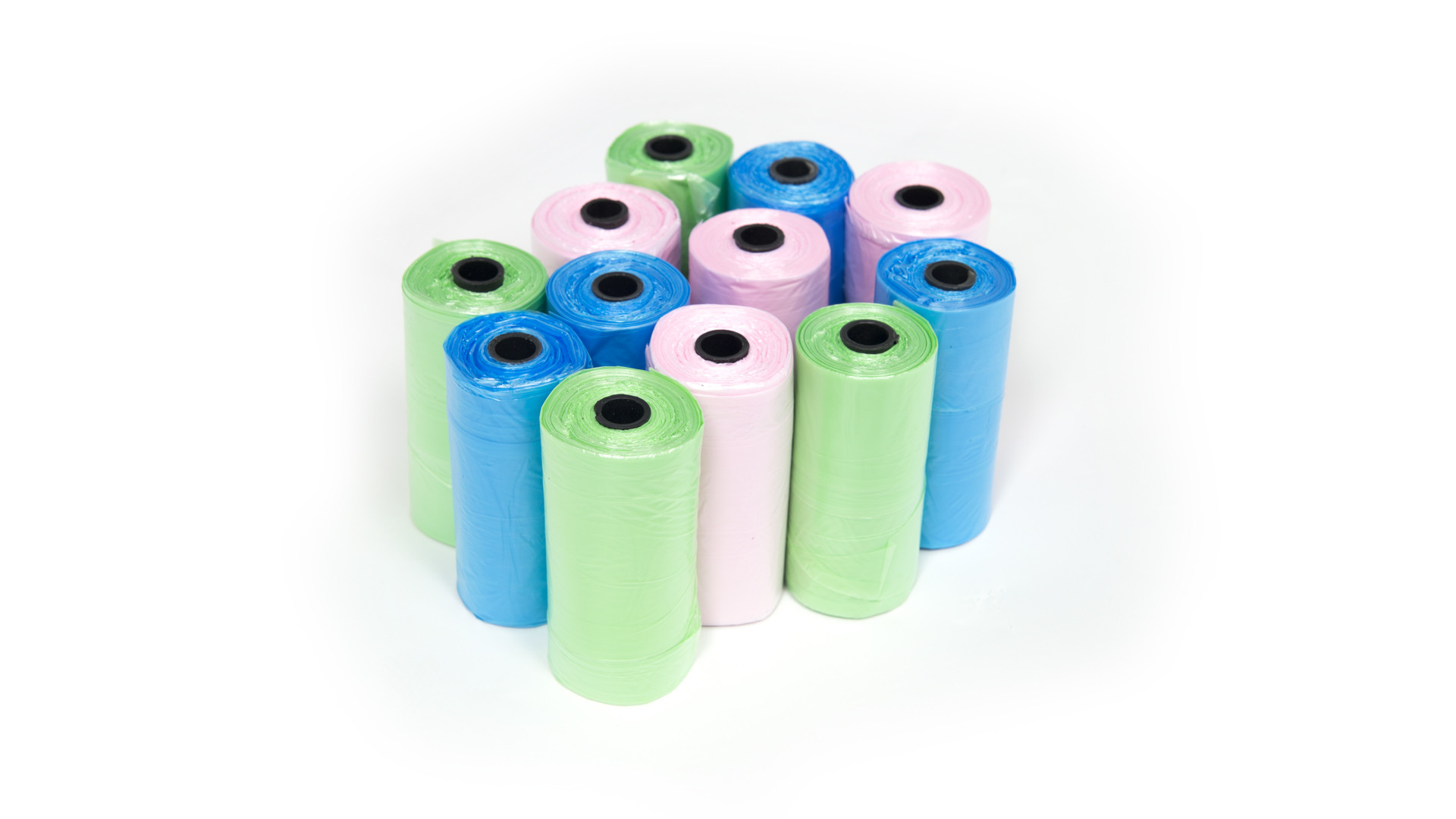 Pack 4 Rotoli 20 Sacchetti L'uno Igienici Escrementi Cani Bisogni Colori Vari