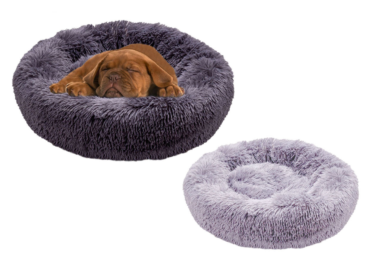 Cuscino Rotondo Peloso Per Cani Gatti Cuccia Letto Ciambella Peluches Caldo Animali Fluffy