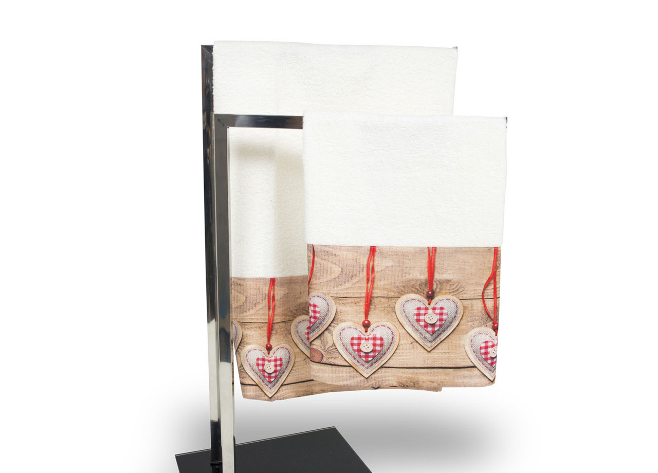 Set di Asciugamani E Teli Bagno Balza Stampa Digitale Linea Fresh Cuore Pezza