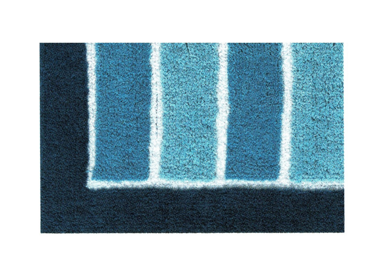 Tappeto per il Bagno In Cotone Retro Antiscivolo Modello Line Blu