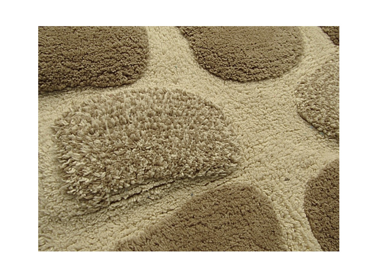 Tappeto per il Bagno In Cotone Retro Antiscivolo Modello Stone Beige