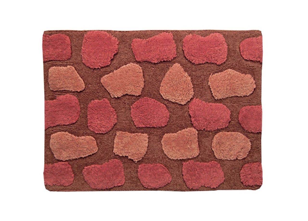 Tappeto per il Bagno In Cotone Retro Antiscivolo Modello Stone Rosa