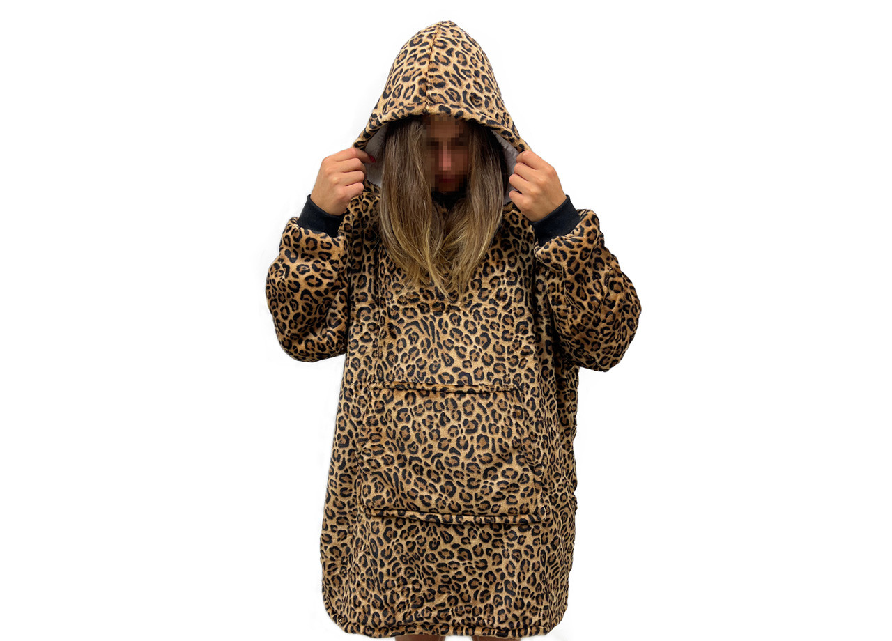 Plaid Felpa Coperta Inverno Da Divano Sherpa Leopardato