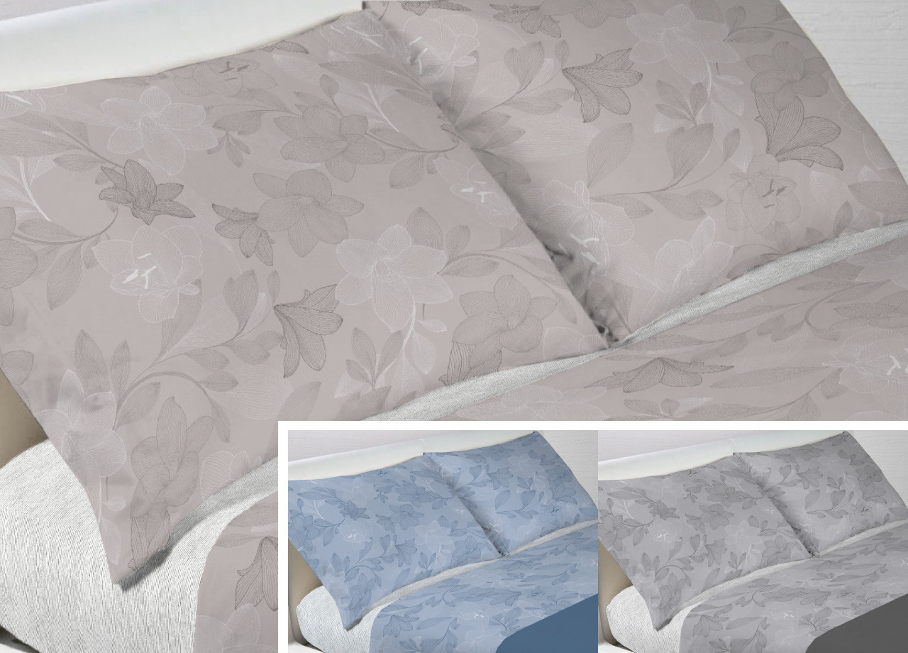 Set 2 Federe Clip Laterali Cuscino Letto In 100% Cotone Modello Lily