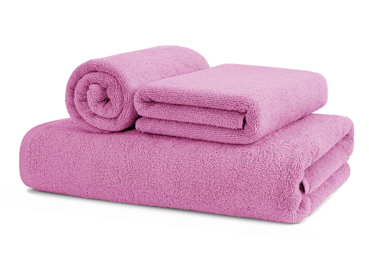 Set di Asciugamani e Teli per il Bagno In Spugna Linea Sophie Colore Fucsia