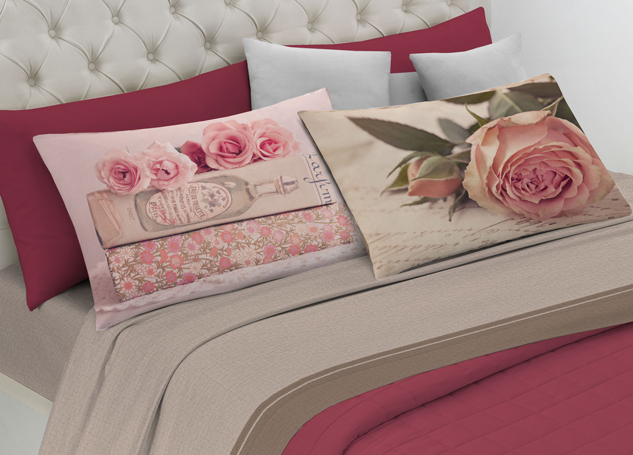 Set Completo Lenzuola Digitale 2 Piazze Puro Cotone Spin-Off Book Roses