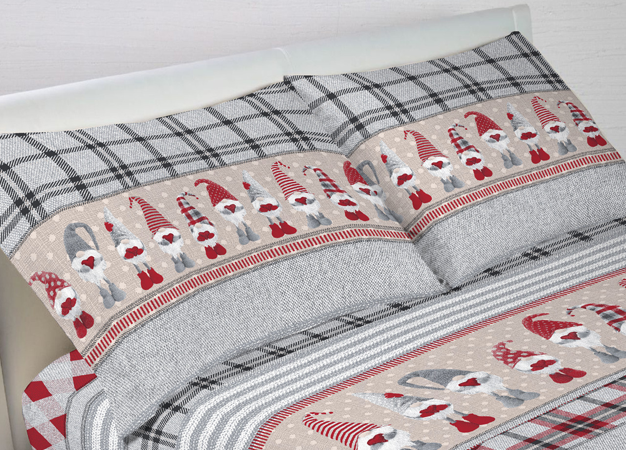 Paia 2 Federe Guanciale Letto Clip Laterali Puro Cotone Modello Folletti