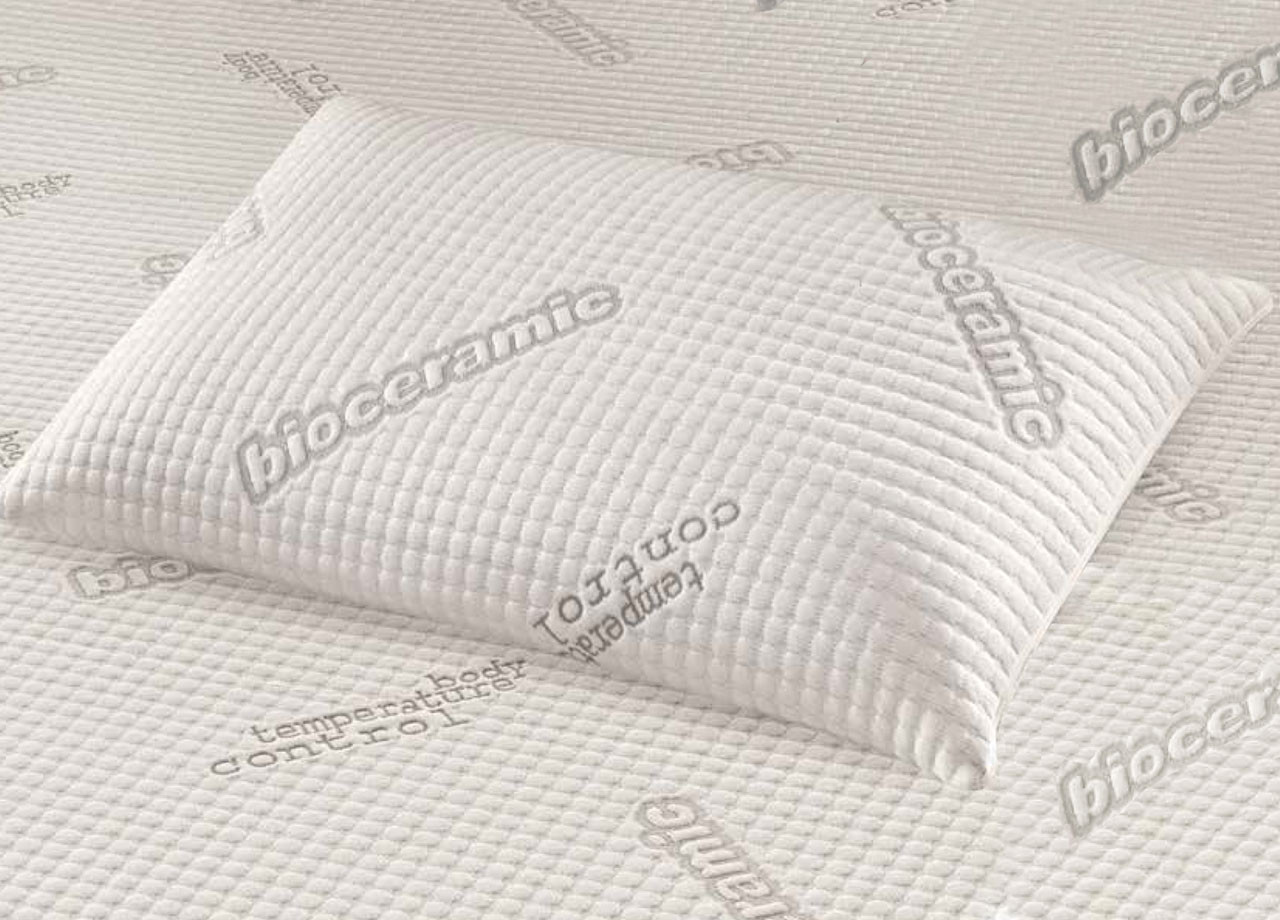 Paia 2 Federe Cuscino Letto Made Italy Con Cerniera Sfoderabile Mod. Bioceramic