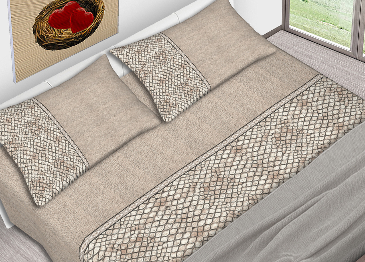 Set Completo Lenzuola Estate In Puro Cotone Turtle Beige C.N.