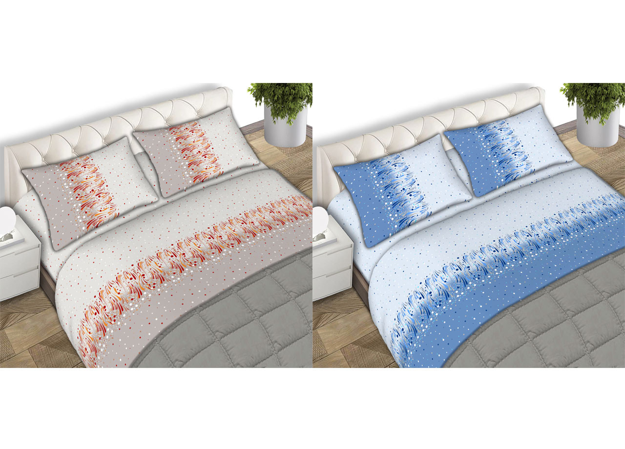 Parure Completo Lenzuola Puro Cotone Letto Matrimoniale Modello Fantasy CN