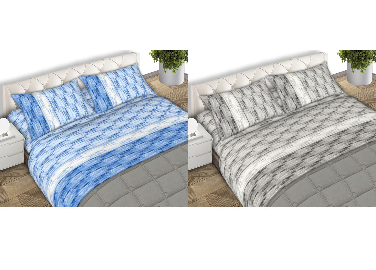 Parure Completo Lenzuola Puro Cotone Letto Matrimoniale Modello Infinity CN