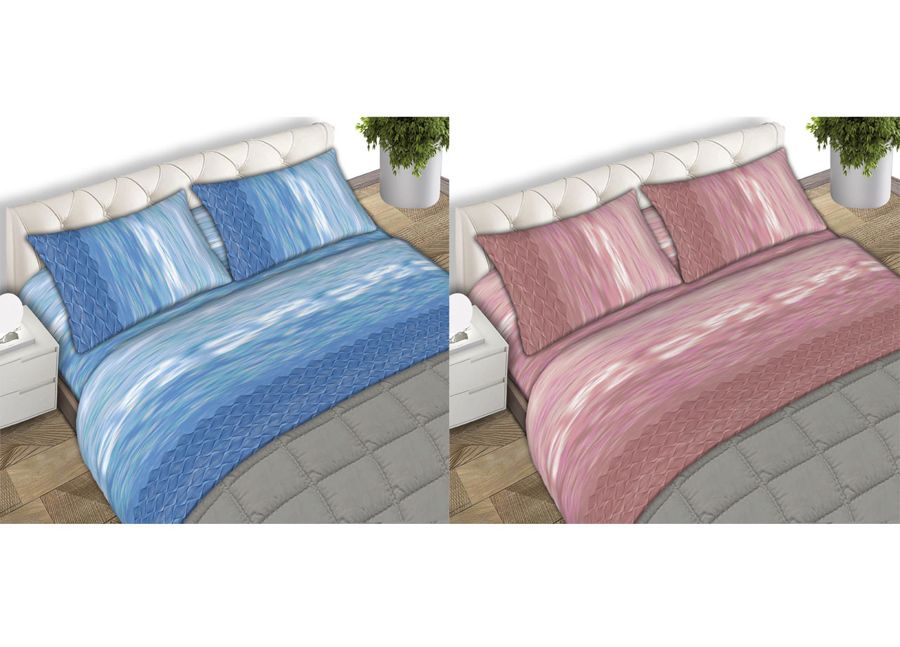 Parure Completo Lenzuola Puro Cotone Letto Matrimoniale Modello Swing CN