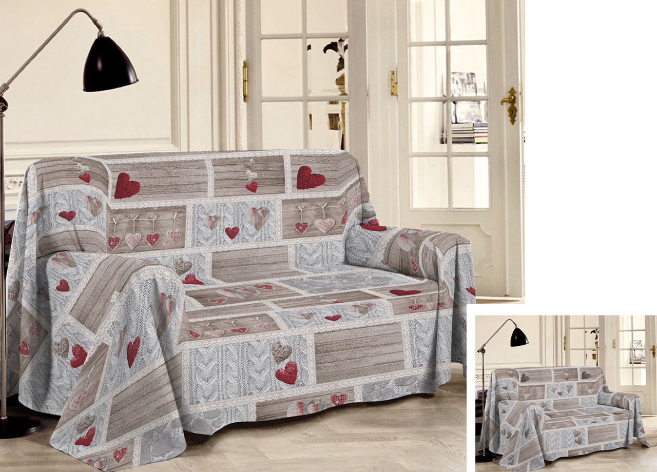 Telo Arredo Copriletto Puro Cotone Pensieri Delicati Modello Shabby Love