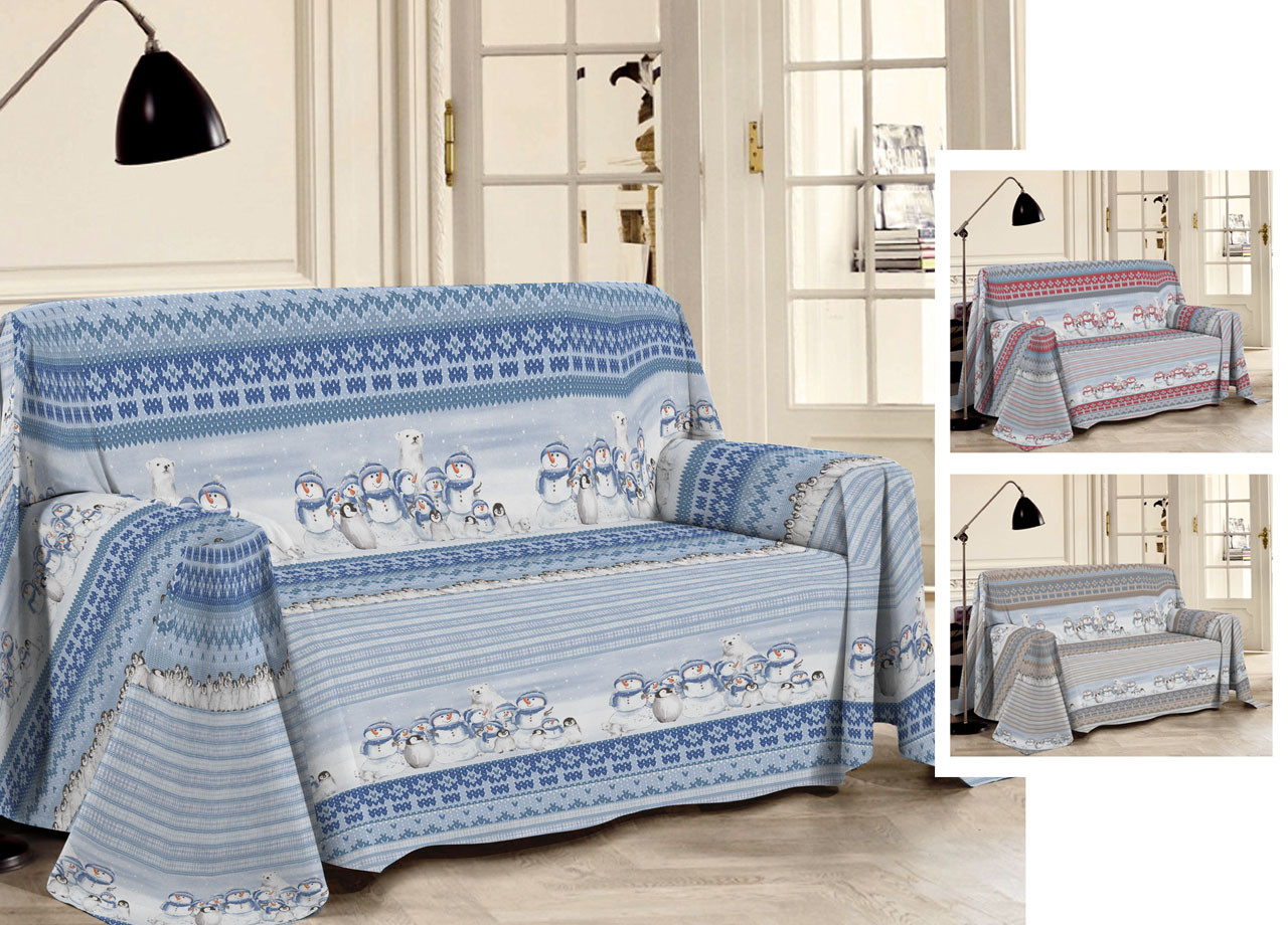 Telo Arredo In Cotone Copriletto Copritutto Pensieri Delicati Inverno Polare