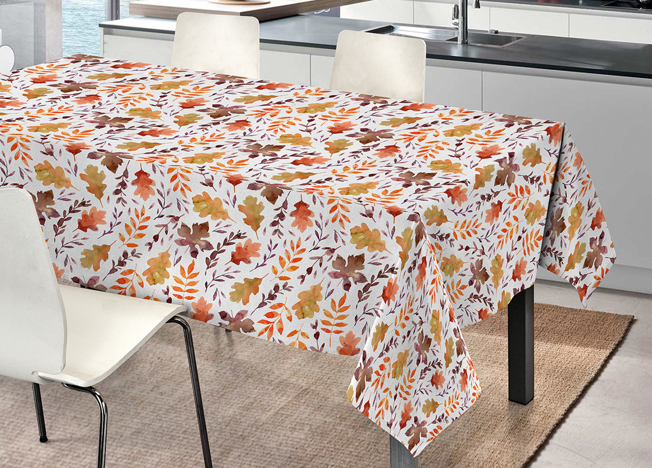 Tovaglia Tavolo Runner Cucina Sala Pranzo Digitale Puro Cotone Foglie Al Vento SV