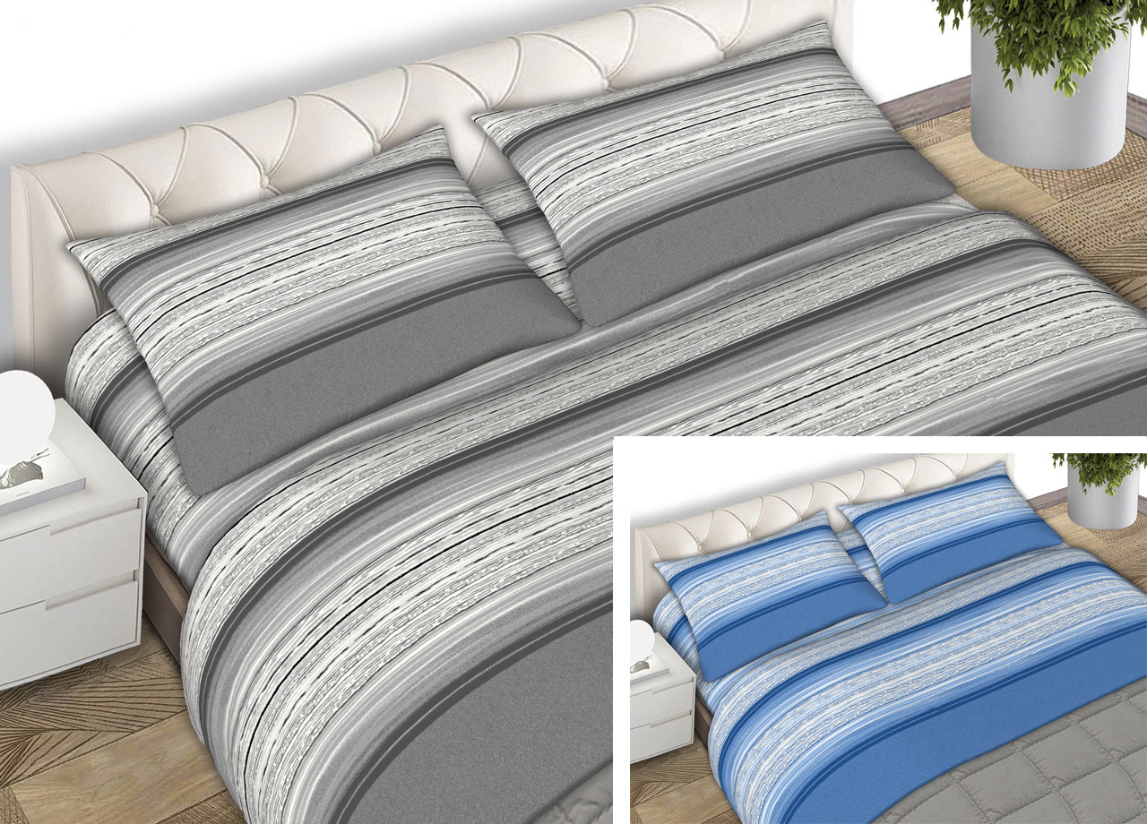 Set Completo Lenzuola In Puro Cotone Line Modello C.N. Made In Italy