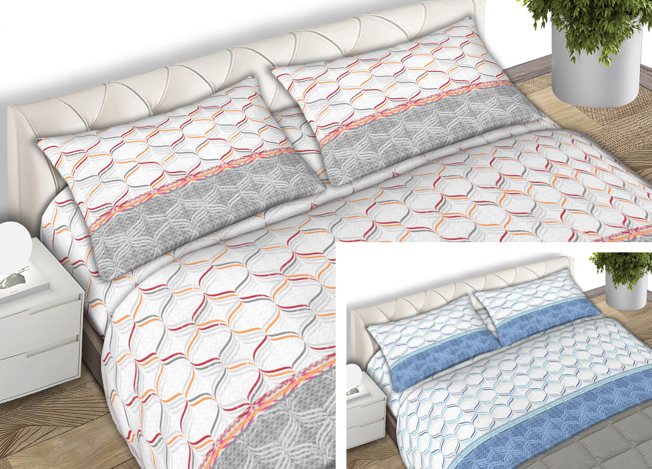 Set Completo Lenzuola In Puro Cotone Nest Modello C.N. Made In Italy
