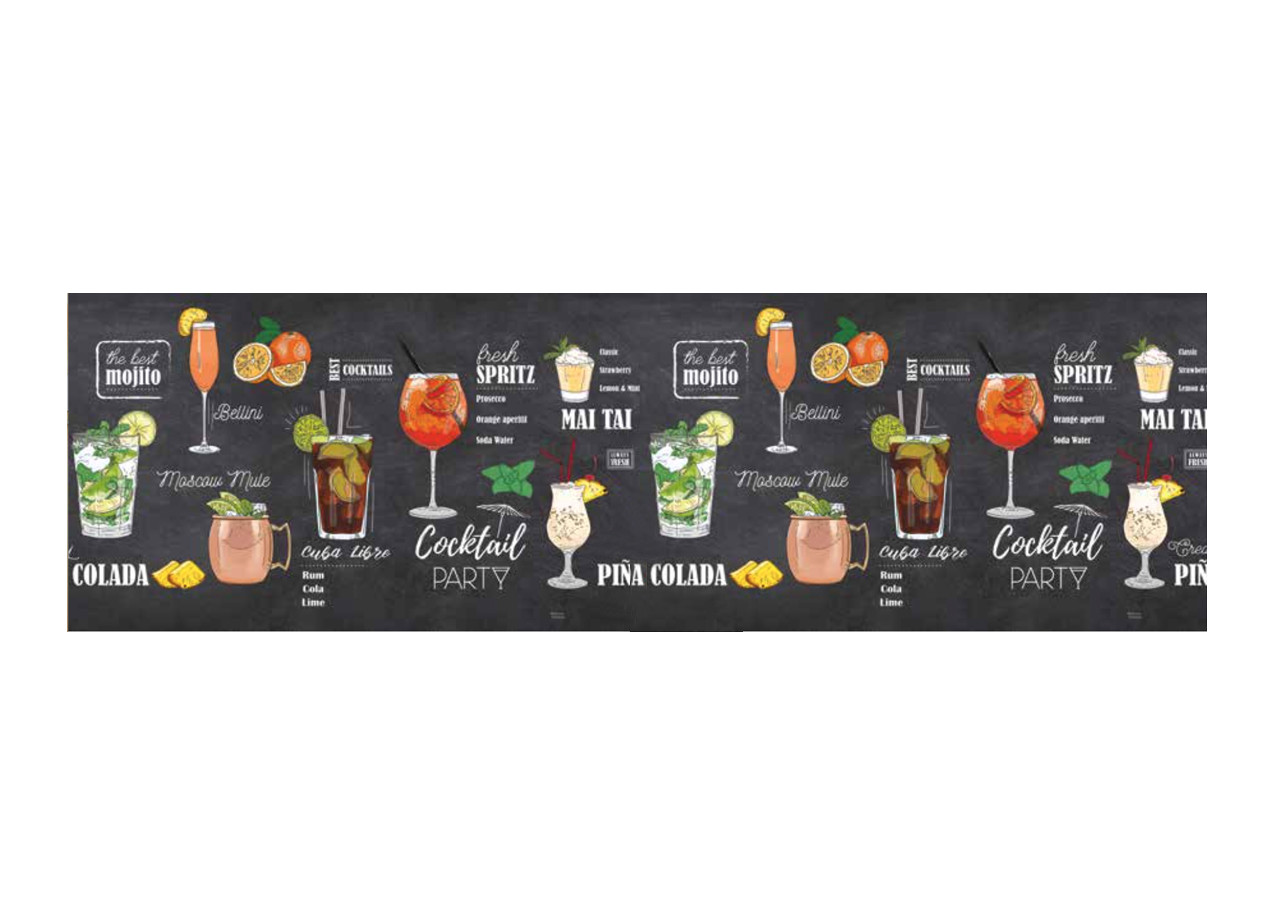 Tappeto Runner Cucina Anti-slip Stampa Digitale Sprinty Dis. Pub