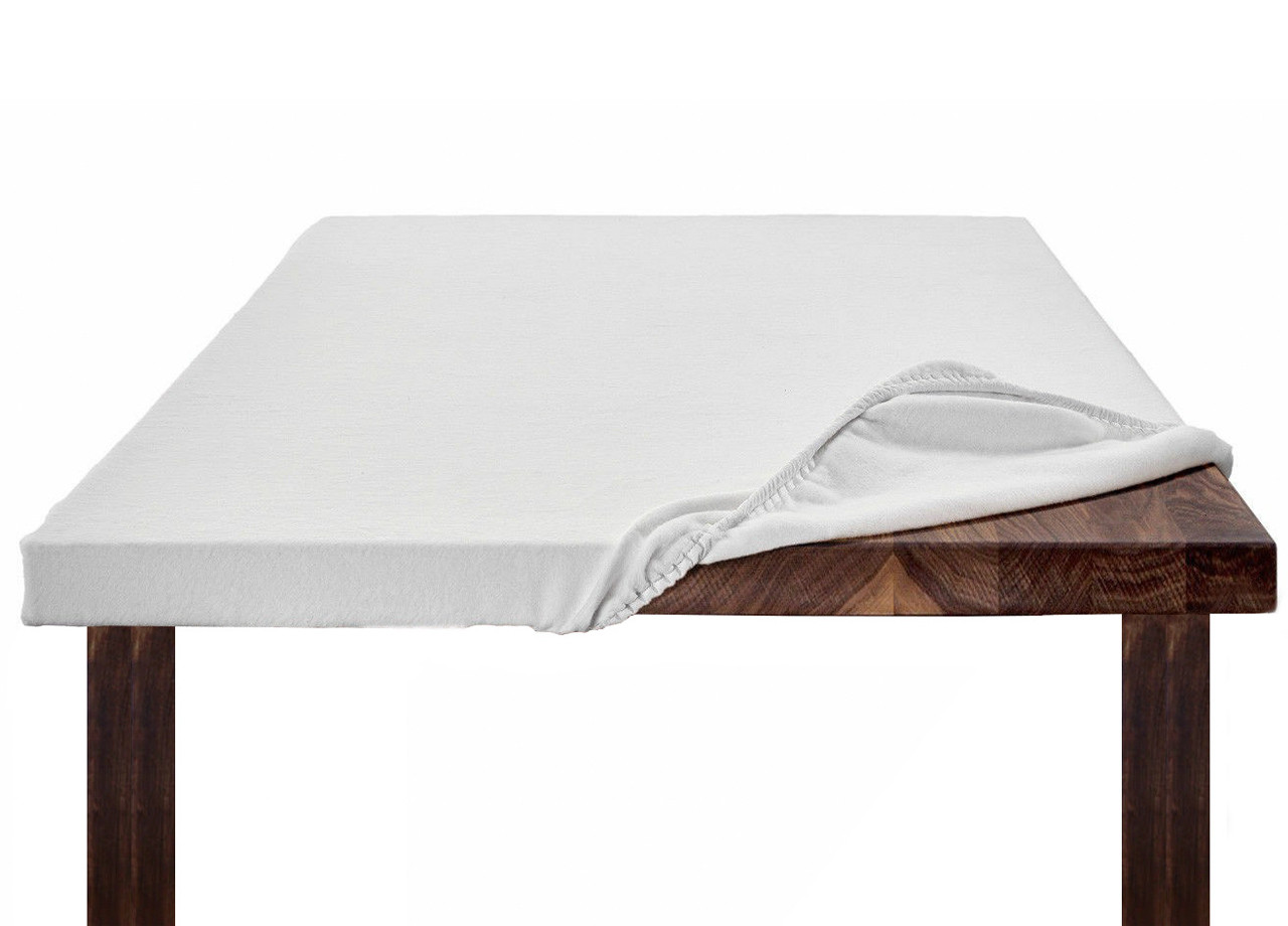 Copritavolo In Morbio Feltro Bianco 100% Cotone Mollettone Proteggi Macchie Graffi